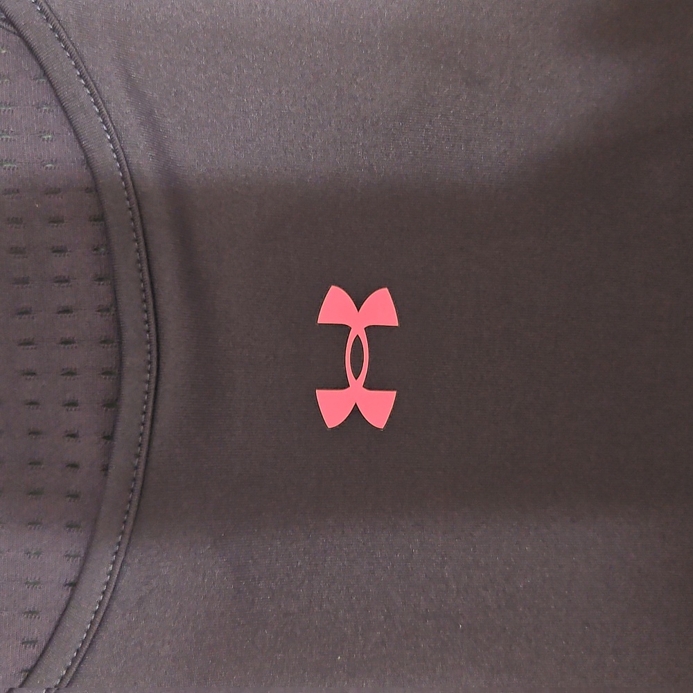 Under Armour Deep Purple Tank Top with Bold Neon Pinkish Coral Accents - Picture 6 of 8